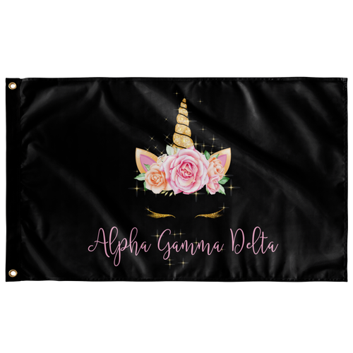 Alpha Gamma Delta Unicorn Girl Sorority Flag