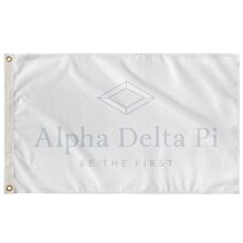 Load image into Gallery viewer, Alpha Delta Pi Be The First Sorority Flag - White & Horizon