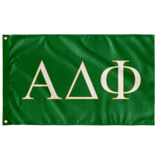 Load image into Gallery viewer, Alpha Delta Phi Fraternity  Flag - Kelly Green, White & Light Old Gold