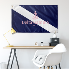 Load image into Gallery viewer, Delta Gamma Slash Logo Sorority Flag - Navy, White & Pink
