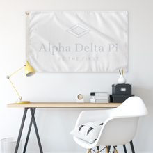Load image into Gallery viewer, Alpha Delta Pi Be The First Sorority Flag - White & Horizon