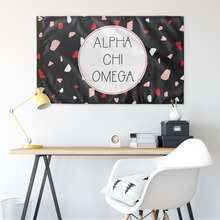 Load image into Gallery viewer, Alpha Chi Omega Terrazzo Sorority Flag - Ebony