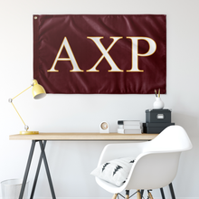 Load image into Gallery viewer, Alpha Chi Rho Fraternity Flag - Cardinal, White & Light Gold