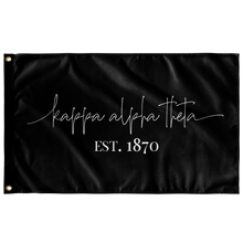 Load image into Gallery viewer, Kappa Alpha Theta Sorority Script Flag - Black &amp; White