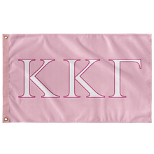Load image into Gallery viewer, Kappa Kappa Gamma Sorority Letter Flag - Azalea, White &  Barbie Pink