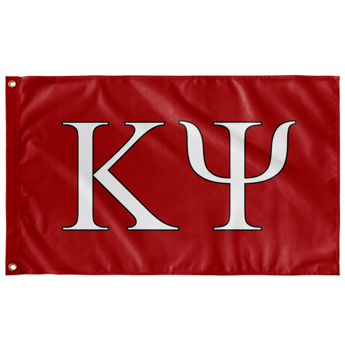 Kappa Psi Fraternity Letter Flag - Red, White & Black