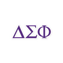 Load image into Gallery viewer, Delta Sigma Phi Greek Letters Sticker - Royal Purple