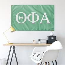 Load image into Gallery viewer, Theta Phi Alpha Sorority Flag - Seaglass & White