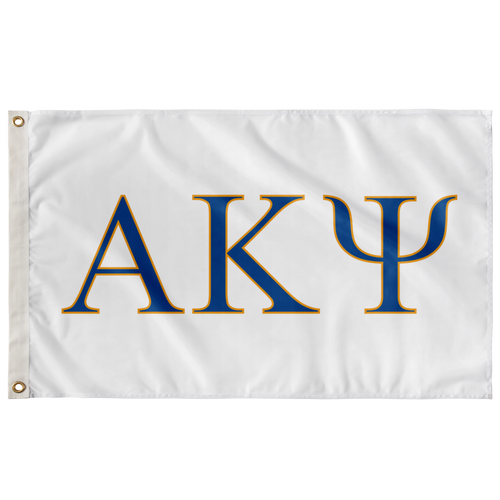 Alpha Kappa Psi Fraternity Flag - White, Royal & Gold