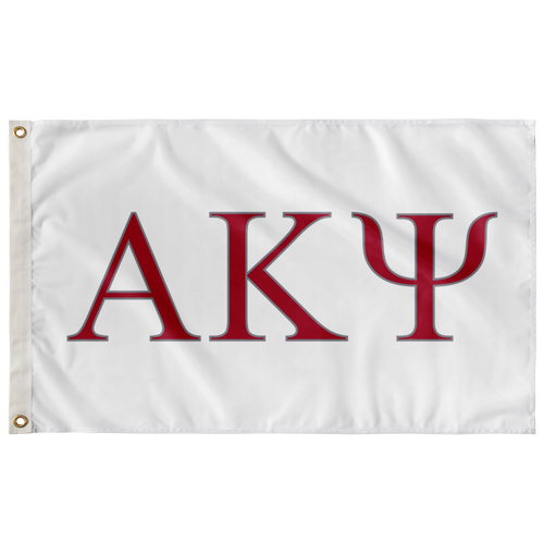 Alpha Kappa Psi Fraternity Flag - White, Amaranth & Grey