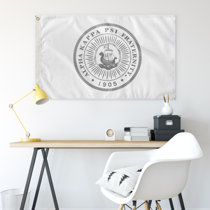 Alpha Kappa Psi Seal Fraternity Flag - White & Grey