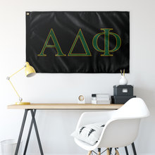 Load image into Gallery viewer, Alpha Delta Phi Fraternity Flag - Black, Dark Green & Gold