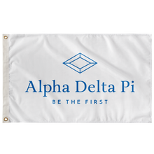 Load image into Gallery viewer, Alpha Delta Pi Be The First Sorority Flag - Azure & White