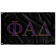 Load image into Gallery viewer, Phi Alpha Delta Fraternity Flag - Black, Purple & Light Old Gold