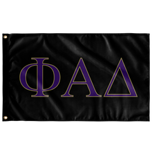 Load image into Gallery viewer, Phi Alpha Delta Fraternity Flag - Black, Purple & Vegas Gold
