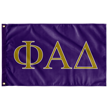 Load image into Gallery viewer, Phi Alpha Delta Fraternity Flag - Purple, Light Old Gold & White