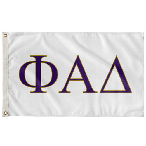 Phi Alpha Delta Fraternity Flag - White, Purple & Light Old Gold