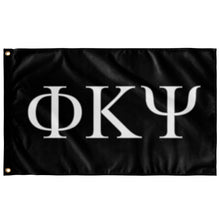 Load image into Gallery viewer, Phi Kappa Psi Fraternity Flag - Black, White & Silver Grey