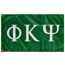 Load image into Gallery viewer, Phi Kappa Psi Greek Letters Flag - Green & White