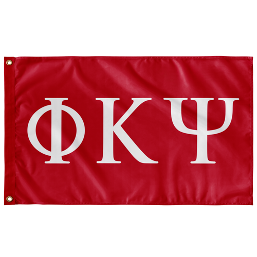 Phi Kappa Psi Greek Letters Flag - Red & White