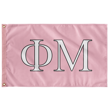 Load image into Gallery viewer, Phi Mu Sorority Flag - Pink, White & Black