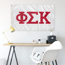 Load image into Gallery viewer, Phi Sigma Kappa Fraternity Flag - White and Red - Wall Flag - Greek Gearl
