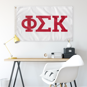 Phi Sigma Kappa Fraternity Flag - White and Red - Wall Flag - Greek Gearl