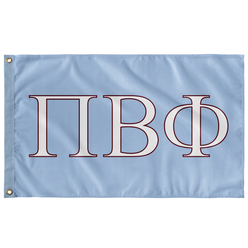 Pi Beta Phi Sorority Flag - Oxford Blue, White & Foliage Rose