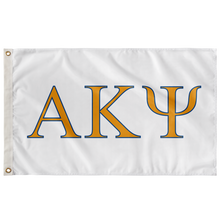 Load image into Gallery viewer, Alpha Kappa Psi Fraternity Flag - White, Gold & Royal