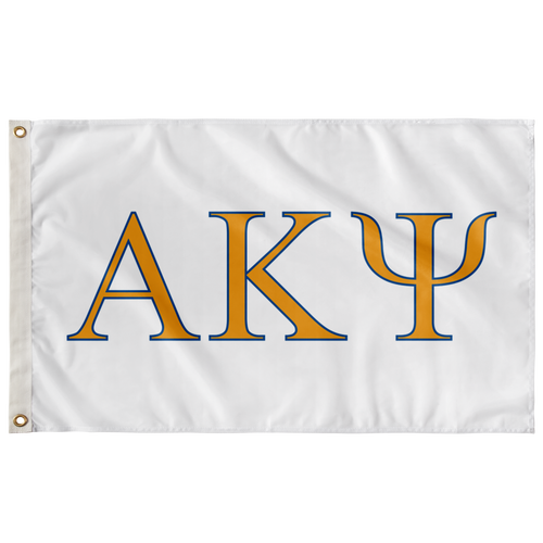 Alpha Kappa Psi Fraternity Flag - White, Gold & Royal
