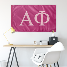 Load image into Gallery viewer, Alpha Phi Sorority Flag - Barbie Pink, Pink & White