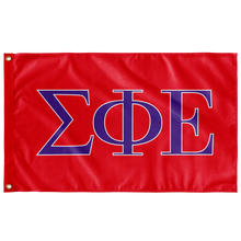 Load image into Gallery viewer, Sigma Phi Epsilon Greek Letters Flag - Red, Purple & White