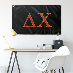 Delta Chi Fraternity Flag - Black, Red & Yellow