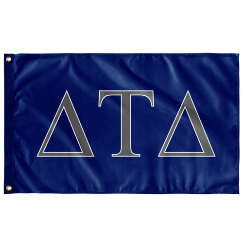 Delta Tau Delta Fraternity Flag - Royal, Silver Grey & White
