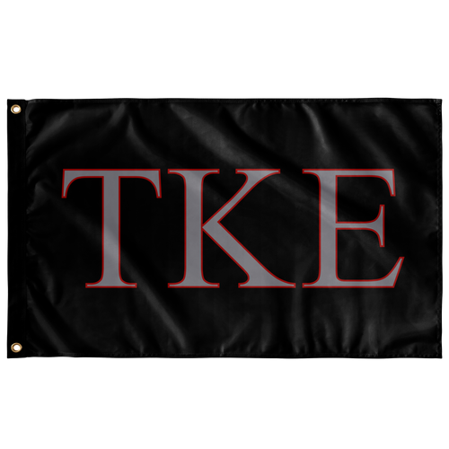 Tau Kappa Epsilon Fraternity Flag - Black, Gray & Red