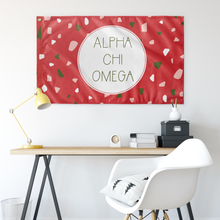 Load image into Gallery viewer, Alpha Chi Omega Terrazzo Sorority Flag - Red