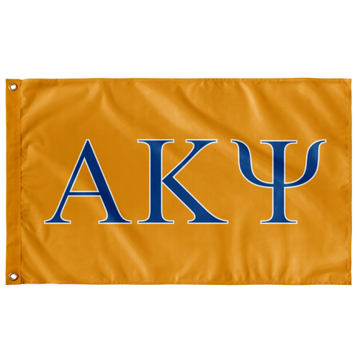 Alpha Kappa Psi Fraternity Flag - Gold, Royal & White