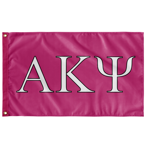 Alpha Kappa Psi Greek Flag - Barbie Pink, White & Black