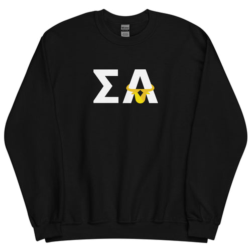 Sigma Alpha White Letters With Bull Sorority Sweatshirt