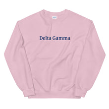 Load image into Gallery viewer, Delta Gamma Navy Wordmark Sweatshirt