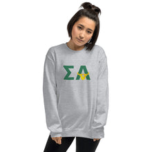 Load image into Gallery viewer, Sigma Alpha Green Letters With Bull Sorority Sweatshirt