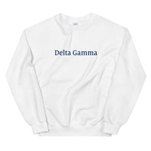 Load image into Gallery viewer, Delta Gamma Navy Wordmark Sweatshirt