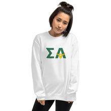 Load image into Gallery viewer, Sigma Alpha Green Letters With Bull Sorority Sweatshirt