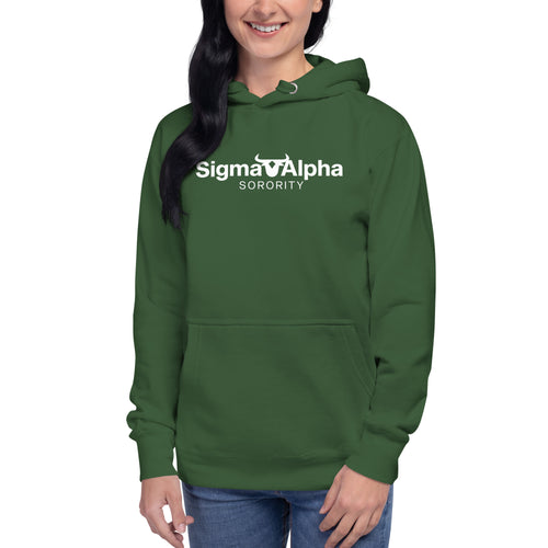 Sigma Alpha Premium Unisex Hoodie With White Logo