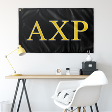 Load image into Gallery viewer, Alpha Chi Rho Fraternity Flag - Black, Maize & White