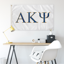 Load image into Gallery viewer, Alpha Kappa Psi Fraternity Flag - White, Royal & Gold