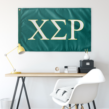 Load image into Gallery viewer, Chi Sigma Rho Sorority Flag - Teal, White & Lemon Yellow