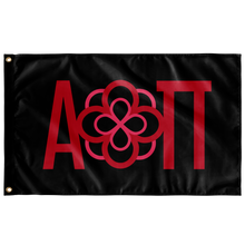 Load image into Gallery viewer, Alpha Omicron Pi Infinity Rose Sorority Flag - Black