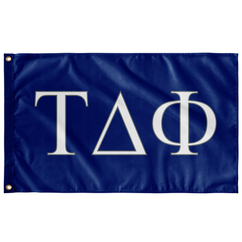 Tau Delta Phi Fraternity Flag - Royal, White & Silver Grey