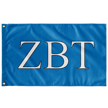 Load image into Gallery viewer, Zeta Beta Tau Fraternity Flag - Turquoise, White & Black